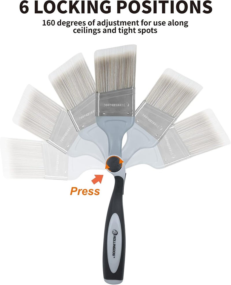 Rolling Dog 10 PC Paint Roller Kit-9 Inch Paint Rollers with Tray, Extendable Paint Brush, 9 Inch Paint Rolle Kit with Extension Pole for Wall, Ceiling House Painting - Image 3