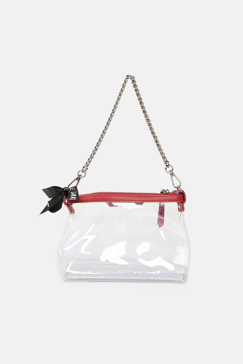 STEVE MADDEN حقيبة ساتشيل بشعار العلامة التجارية للنساء مع محفظة بطاقات، حمراء - Image 2