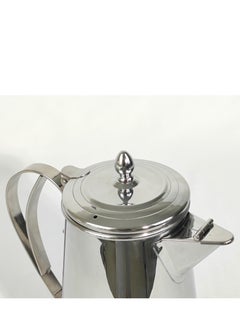 HTH Classic Arabic Style Engraved Design Coffee Dallah Pot Rustproof Premium Stainless Steel Teapot Mirror Finish Coffee Kettle Milk Pot Easy Pour Anti Spill Spout Tea Kettle with Hinged Lid and Ergonomic Handle Dishwasher Safe Induction Safe Teapot for Office Home 1/1.5/2 L  - Image 5
