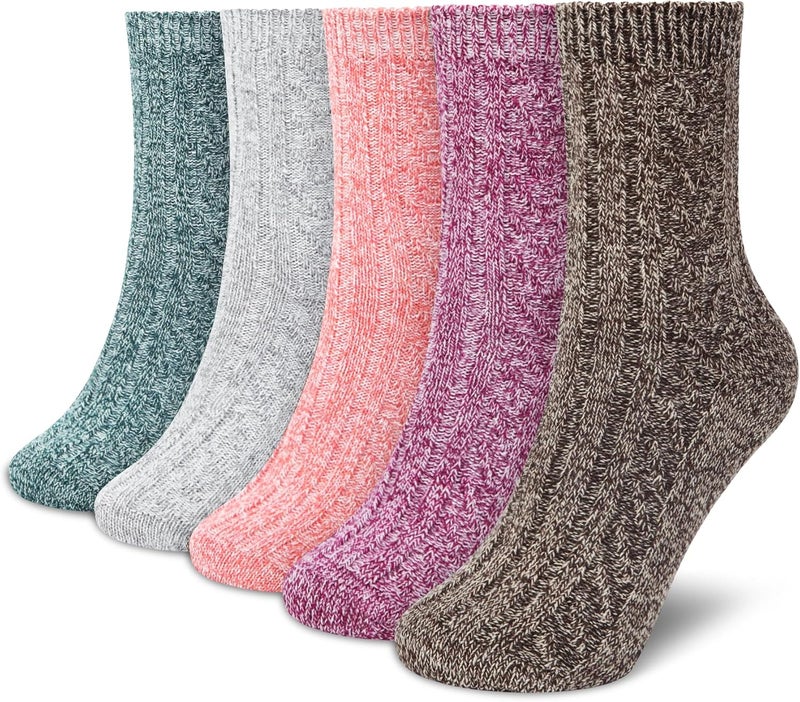 YSense Womens Wool Socks, Winter Boot Socks Stocking Stuffers Gifts for Women Men Warm Crew for Hiking - Image 1