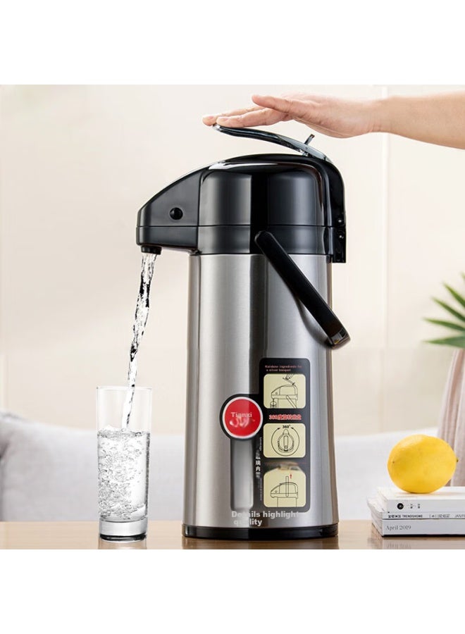 Tianxi Pressure Insulated Thermos, Large Capacity Vacuum Flask, Hot Water Bottle, Glass Inner Liner, Push-on Warm Pot, 2.5l - Image 3