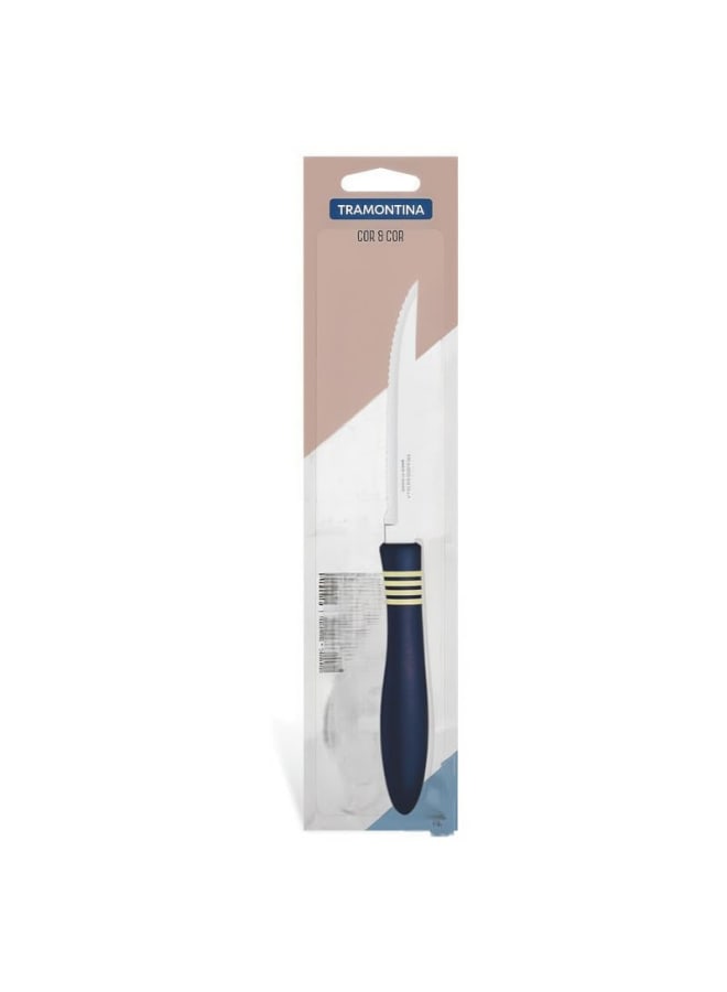 TRAMONTINA TRAMONTINA Cor&Cor 5-Inch Steak and Fruit Knife – Stainless Steel Blade with Modern Polypropylene Handle, Precision Cutting - Designed for High Performance and Durability, Ideal fo