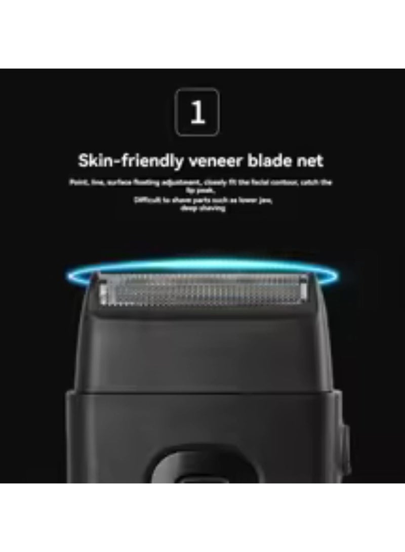 Rechargeable Electric Shaver For Men Shaving Machine Portable & Travel Friendly Black - Image 2