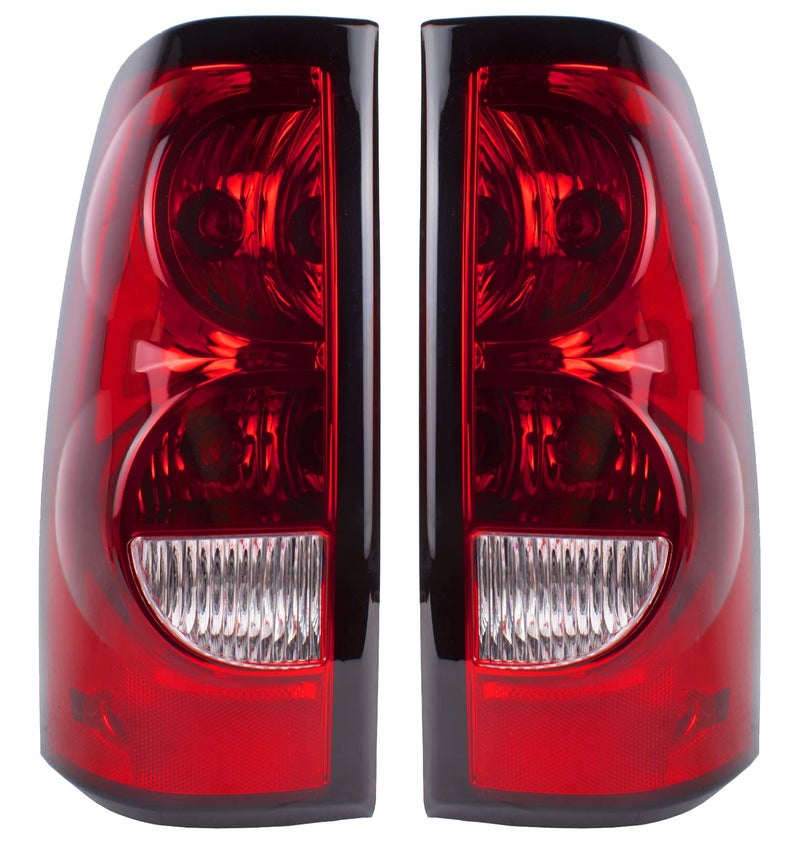 Boine Compatible With 2003 2004 2005 2006 Chevy Silverado 1500 2500 3500 Driver and Passenger Side Tail Light Bulb and Harness Included