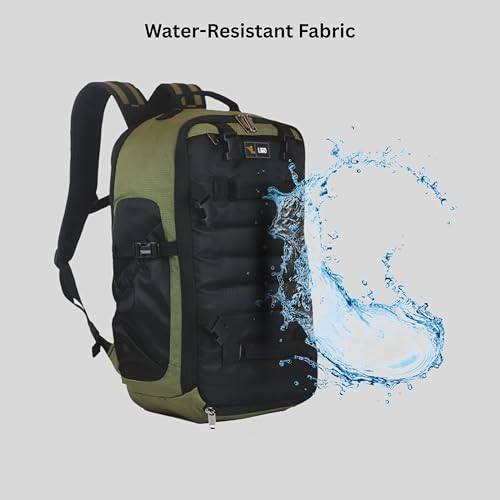 Ligo Motorcycle Cycling Helmet Backpack for Men Women, Large Capacity Waterproof Helmet Holder, School Backpack, Black & Olive - Image 4