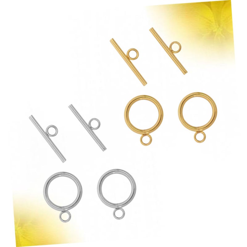 Stainless Steel Mixed Tone OT Buckle Jewelry Connectors 8 Set DIY Necklace Bracelet - Image 3