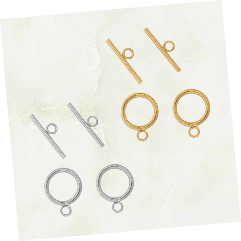 Stainless Steel Mixed Tone OT Buckle Jewelry Connectors 8 Set DIY Necklace Bracelet - Image 5