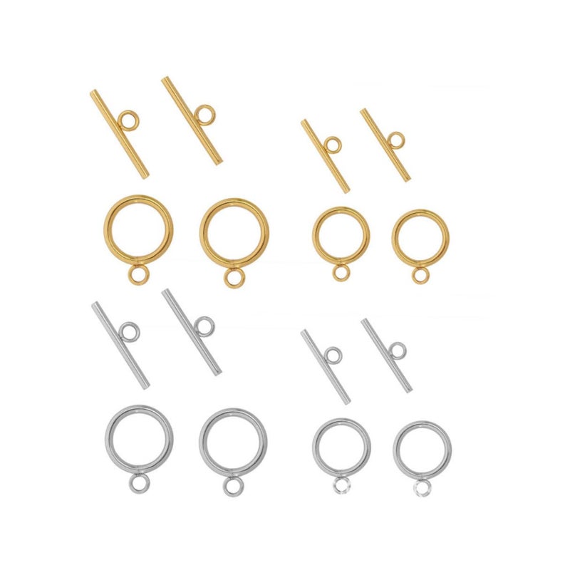 Stainless Steel Mixed Tone OT Buckle Jewelry Connectors 8 Set DIY Necklace Bracelet - Image 4