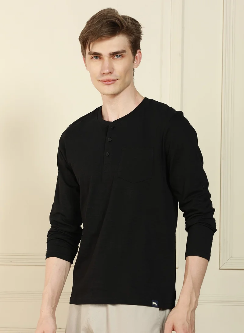 Dennis Lingo Black T-Shirt for Men - Regular Fit, Stylish