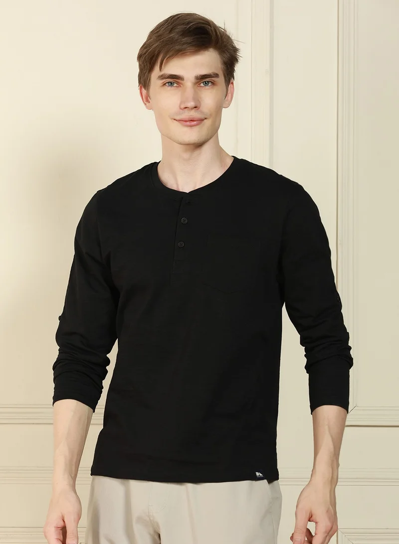 Dennis Lingo Black T-Shirt for Men - Regular Fit, Stylish