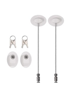 Excefore 2Pack Fridge Locks Refrigerator Lock Freezer Locks with 4 Keys Baby Safety Door Lock Window Locks Strong 3M Adhesive No Drill Childproof Lock Fridge Door Cabinet Drawer Locks -White  - Image 1