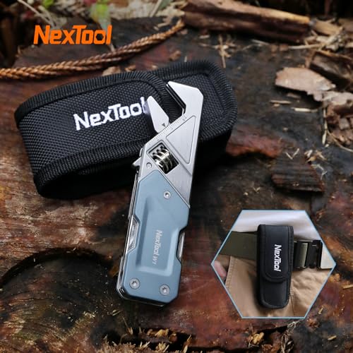 NexTool EDC Multi Tool, 6 in 1 Wrench Multitool with Knife, Flat/Phillips Screwdriver and Bottle Opener, Bike Multitool with 9 in 1 Bits Set and Nylon Pouch for Cycling Maintenancen, Household Repairs - Image 5