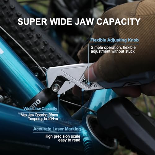 NexTool EDC Multi Tool, 6 in 1 Wrench Multitool with Knife, Flat/Phillips Screwdriver and Bottle Opener, Bike Multitool with 9 in 1 Bits Set and Nylon Pouch for Cycling Maintenancen, Household Repairs - Image 4