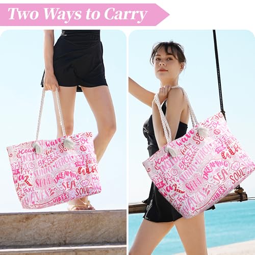 Tavaleu Beach Bags for Women Large Beach Tote Bag Women Sandproof Pool Bag for Pool Gym Grocery Travel - Image 3