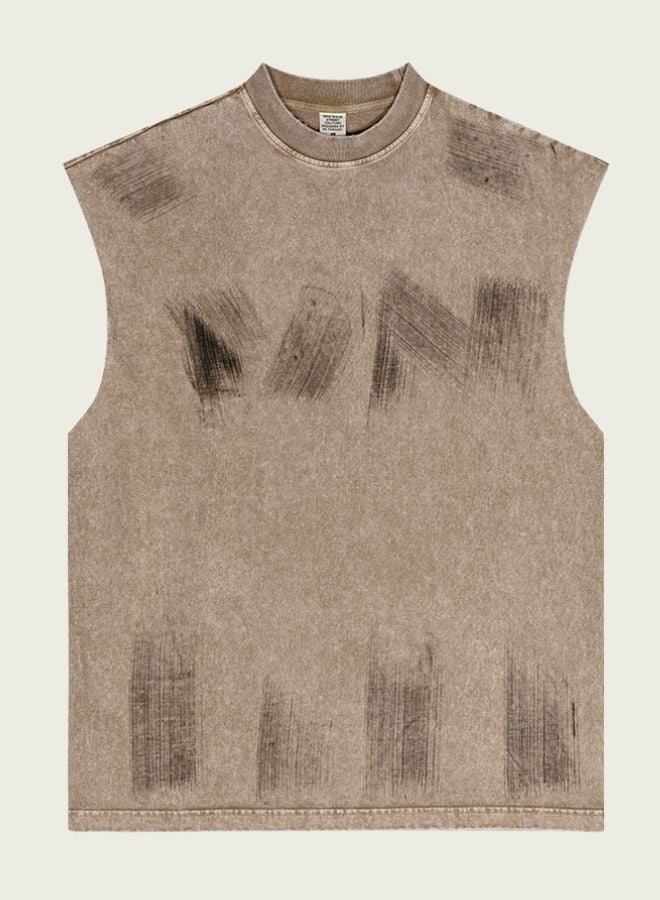 Mei Stylish Unisex Summer Casual Sleeveless Relaxed Fit Crew Neck T-shirt - Image 5