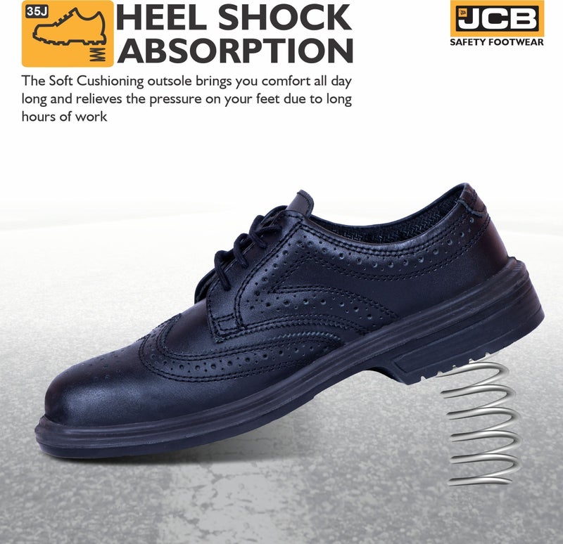 JCB حذاء جيسي بي التنفيذي بروغ جلد مصقول، رأس فولاذي، كثافة مزدوجة، مضاد للكهرباء الساكنة - Image 4