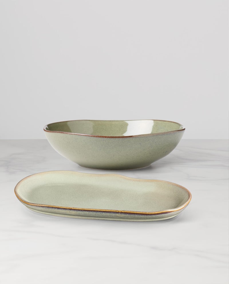 Oneida 897206 Organic Shades 2-Piece Serving Set, Green - Image 4