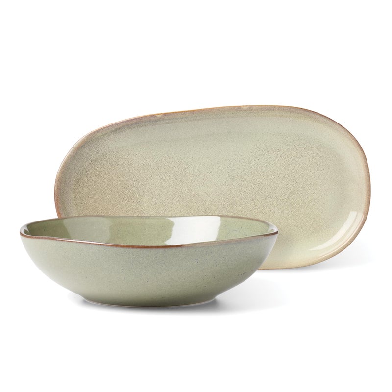 Oneida 897206 Organic Shades 2-Piece Serving Set, Green - Image 1