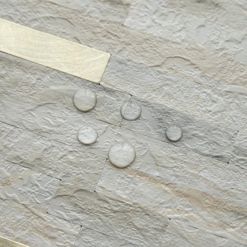 AULIGET Faux Stone Peel and Stick Backsplash, PVC Wall Tile Stick on Backsplash for Kitchen and Bathroom (2, Beige Marble Look) - Image 3