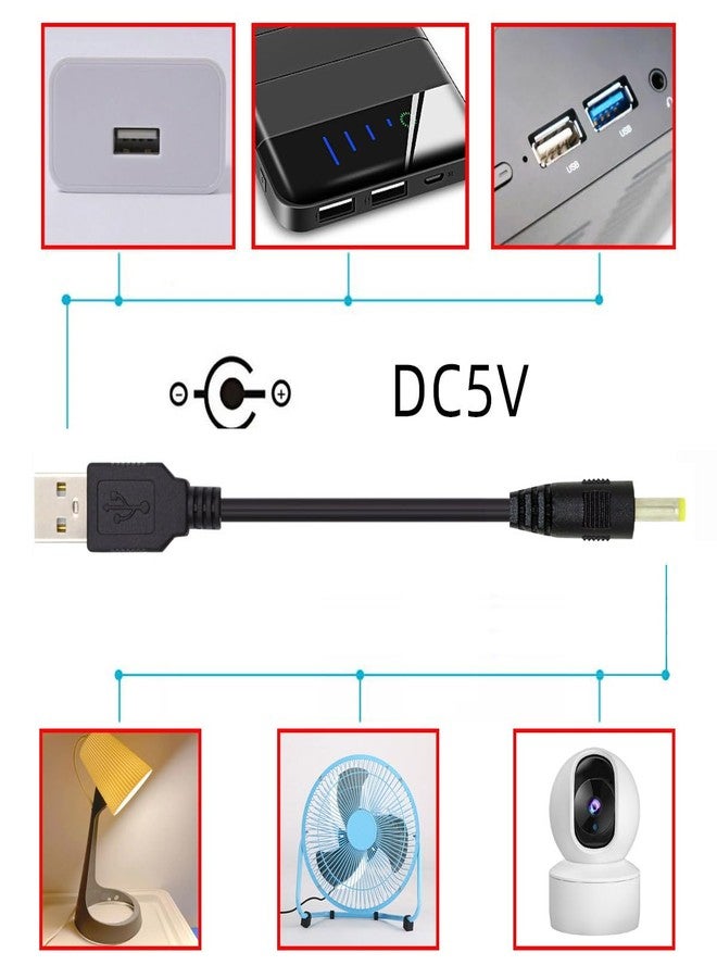 NFHK 2pcs/lot 150cm 24AWG USB 2.0 Male Type-A to 5V DC 4.0x1.7mm DC Power Round Plug Cable - Image 2