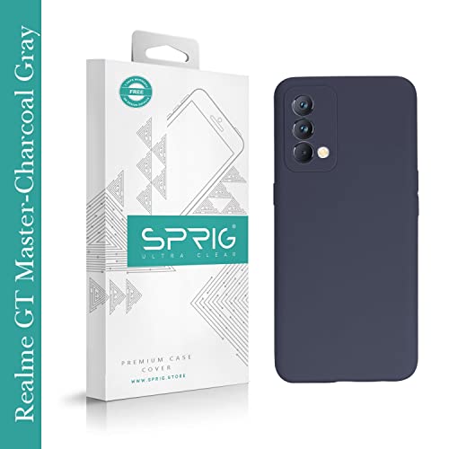 SPRIG Compatible with Realme GT Master Edition Phone Liquid Silicone Cover Premium Back Cover Drop Tested Shock Proof Mobile Case for Men, Women, Boys and Girls with Camera Protection (Charcoal Grey) - Image 2