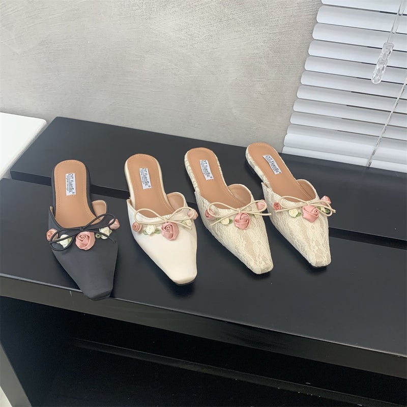 Women's Rose Design Loafer Shoes - Image 3