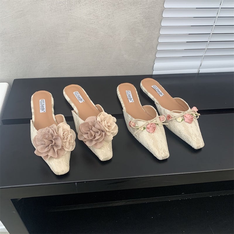 Women's Rose Design Loafer Shoes - Image 1