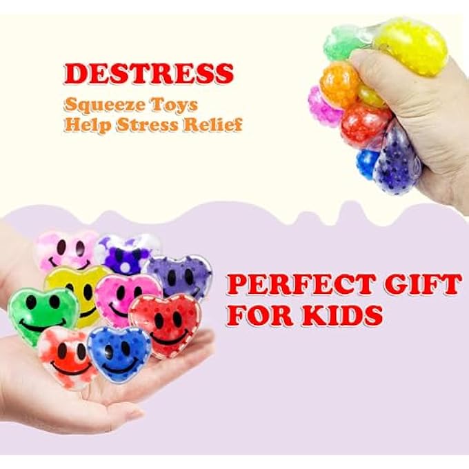 Cherislpy 24 Pack Valentines Day Gifts Cards with Heart Stress Balls Squishy Squeeze Toys Great for Adults Valentines Party Favors Valentine's Day Gifts - Image 4