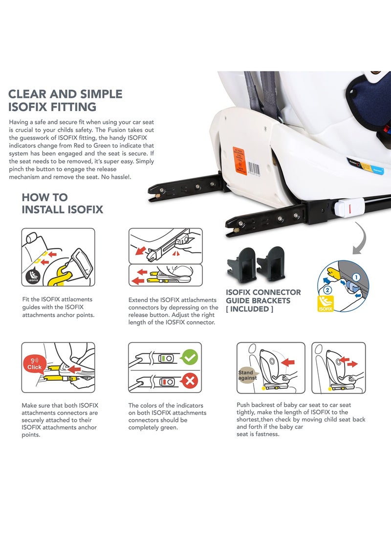 نورتر مقعد سيارة ليبرتي بيبي للأطفال 4 في 1 مع دوران 360 درجة ودعم للساق، آيزوفيكس، مسند رأس قابل للتعديل 10 مستويات مع مظلة - Image 5