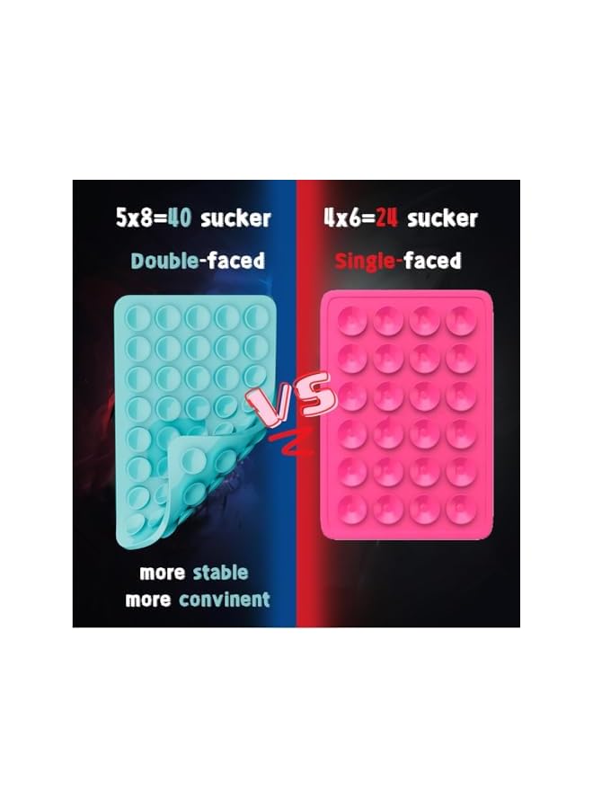 S-TOP 4 Pack Suction Cup Phone Mount, Double Sided Silicone Suction Phone Case, Hands-Free Mobile Stand, Compatible with iPhone and Android Cases, Suitable for Selfies & Videos - Image 3