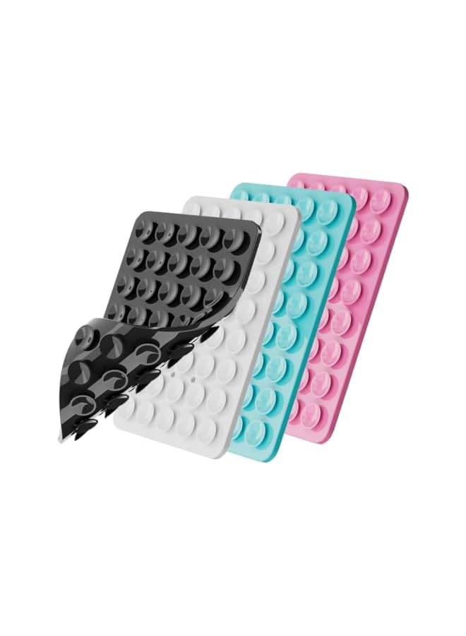 S-TOP 4 Pack Suction Cup Phone Mount, Double Sided Silicone Suction Phone Case, Hands-Free Mobile Stand, Compatible with iPhone and Android Cases, Suitable for Selfies & Videos - Image 1