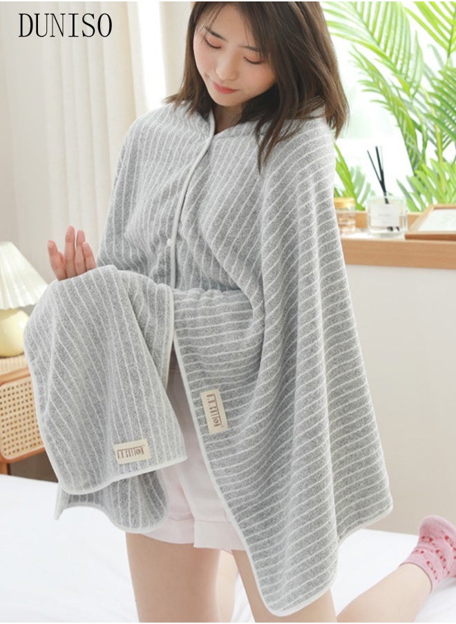 DUNISO - Wearable Bath Towel,Women's Soft & Comfortable Body Wrap Button Design,Super Absorbent Water to Quick Drying Body Spring Summer Bath Towel for Women - Image 1