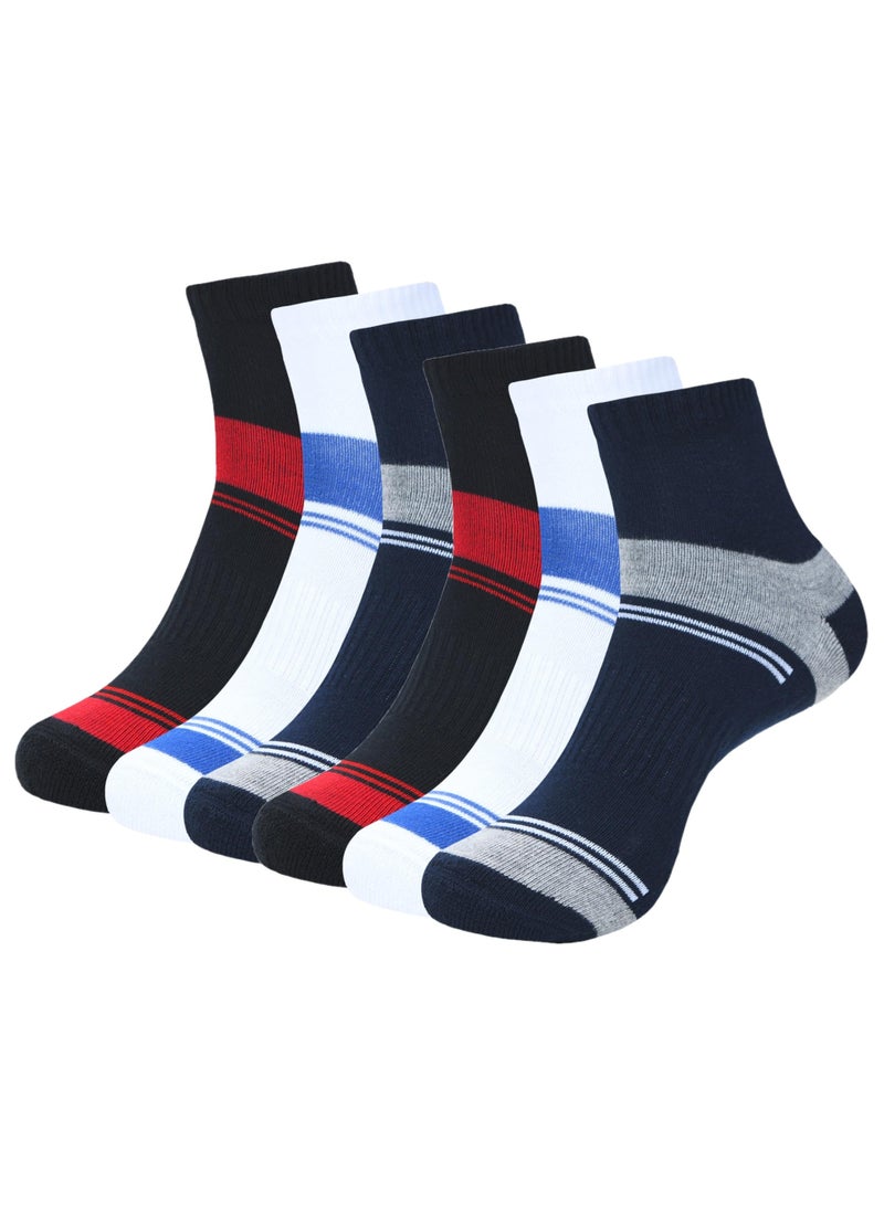 DIAMOND TOE 6 أزواج من جوارب الكاحل المبطنة للرجال - قطن فاخر مريح - جوارب رياضية للرجال - مقاس EU 40-45 (6، 6 أزواج - تصميم A1) - Image 1