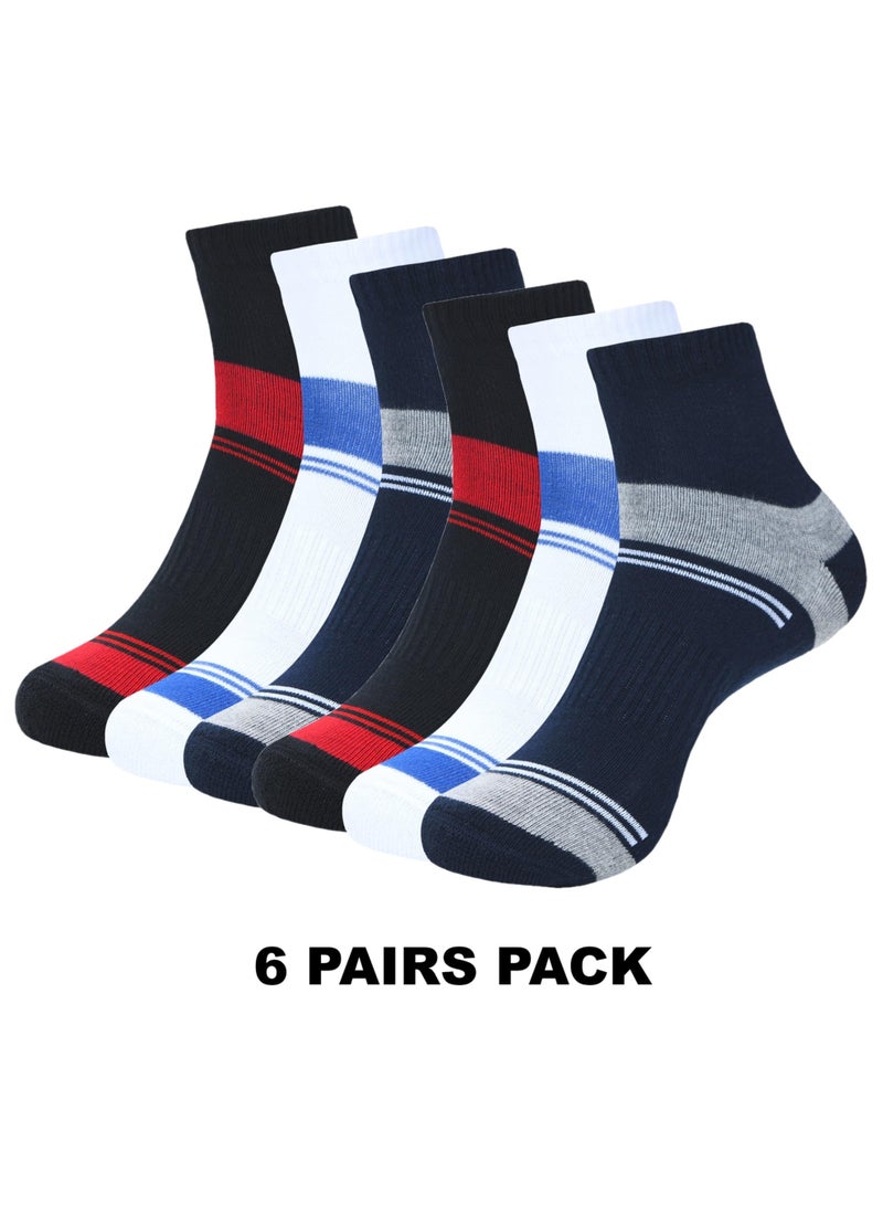 DIAMOND TOE 6 أزواج من جوارب الكاحل المبطنة للرجال - قطن فاخر مريح - جوارب رياضية للرجال - مقاس EU 40-45 (6، 6 أزواج - تصميم A1) - Image 2