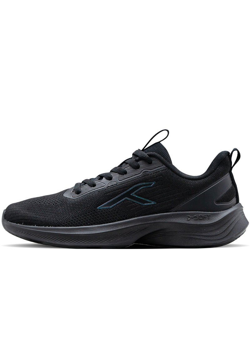 HUNDRED Hundred Smoothrun Multipurpose Sports Shoes, Black, Size EUR 44, HyperKnit Upper, D-Soft Cushion  - Image 1