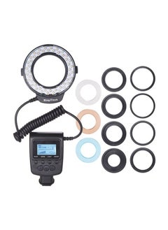 NIBEMINENT 46-Piece LED Ring Flash Light Power Control With Diffusers and Adapter Rings Black  - Image 1
