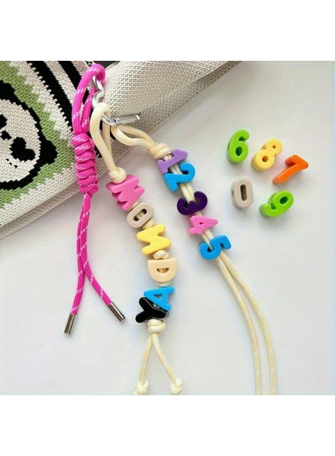 Large Hole Alphabet Number Beads DIY Crafts Keychains Bracelets 1pc - Image 2