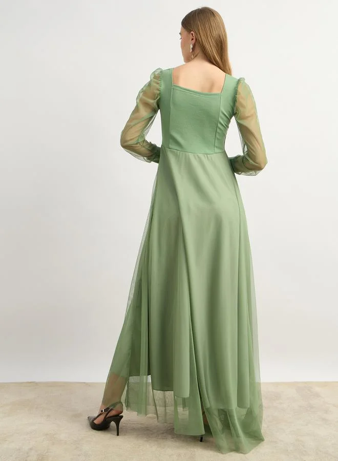 Styli Chiffon Overlay Maxi Dress