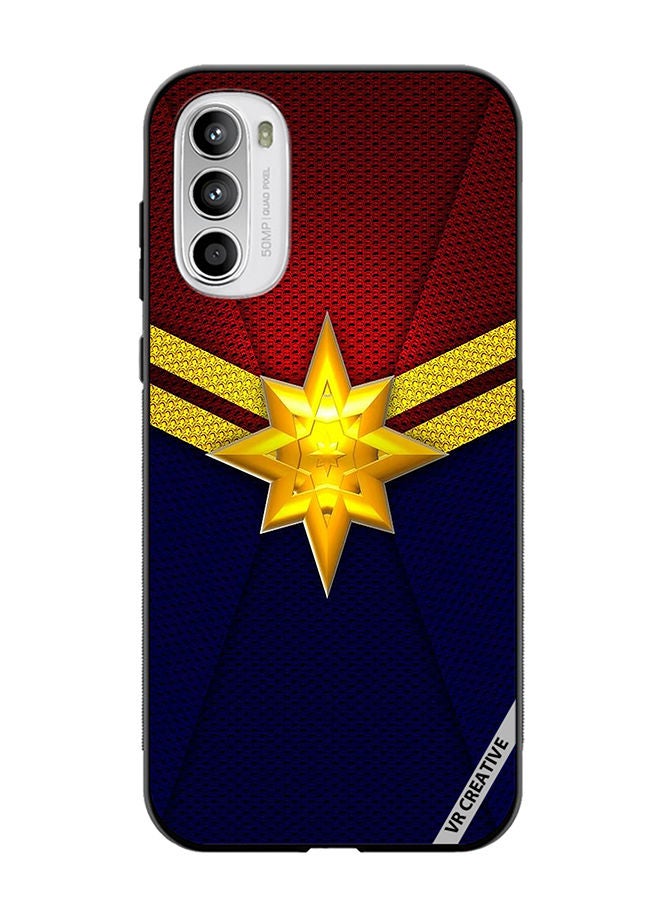 VR CREATIVE Protective Case Cover For Motorola Moto G82 Sophisticated Captain Marvel Design Multicolour - Image 1