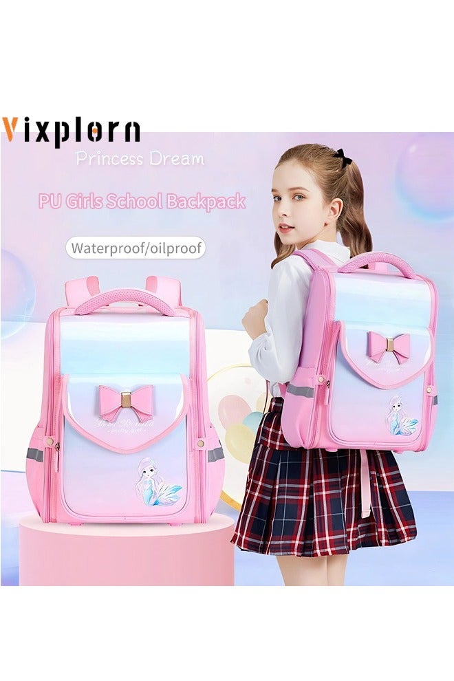 Vixplorn Children's fashion casual backpack cute school backpack campus backpack,kid bag，children's back-to-school season gift, children's back-to-school backpack, student backpack  kid backpack(pink)  - Image 1