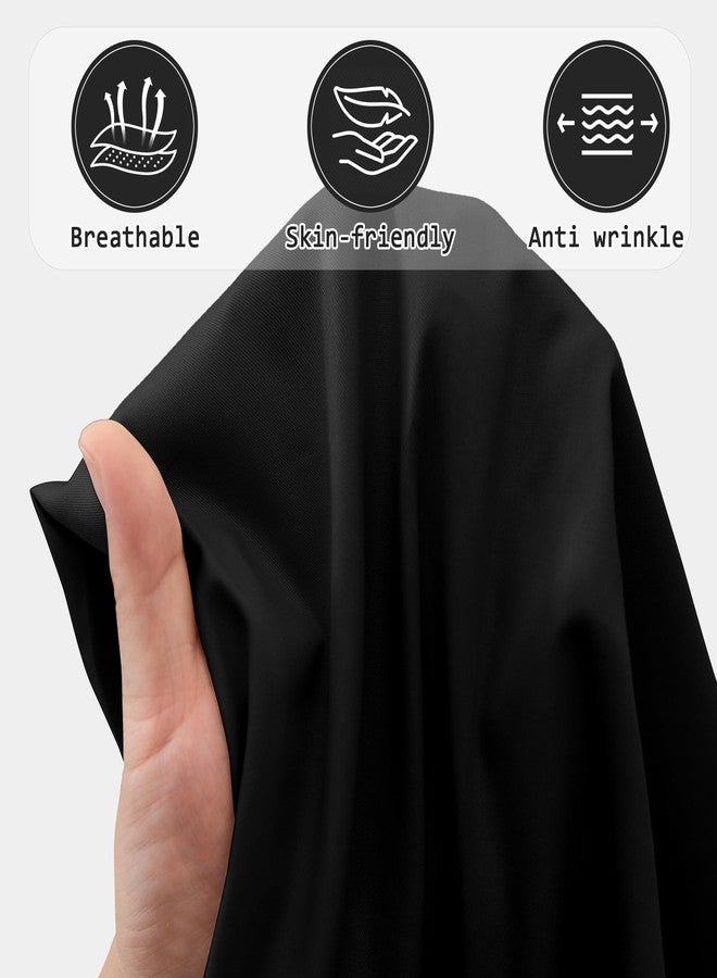 KKJIAF 1 Yard Black Cotton Fabric 61 Inch Wide, Soft & Breathable Cotton Broadcloth Fabric for Sewing Clothes, Apparel, Costume, Craft - Image 4