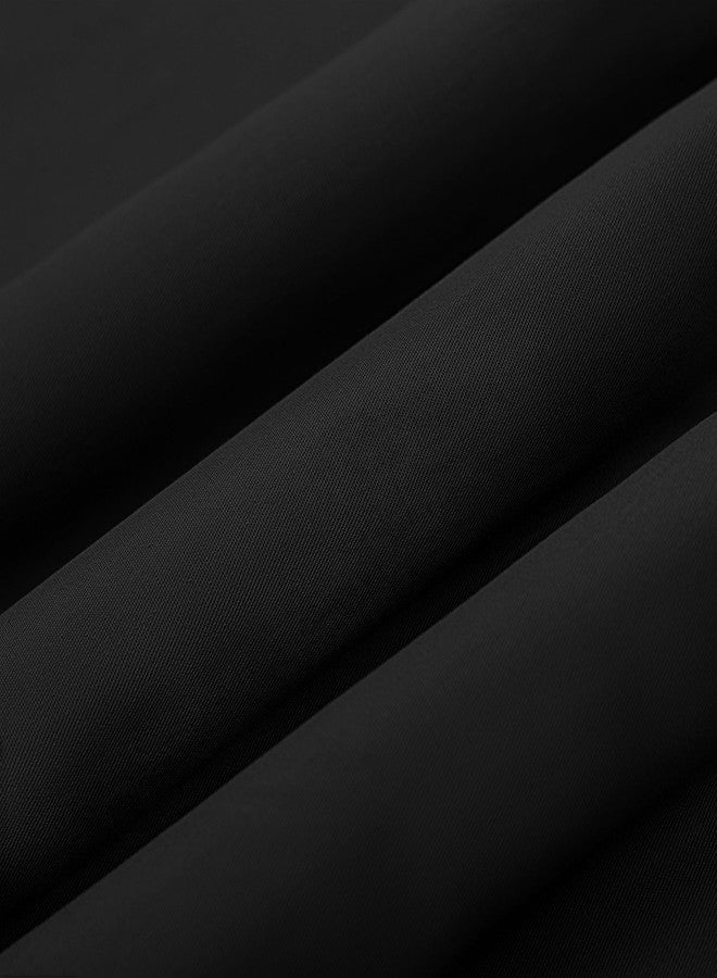 KKJIAF 1 Yard Black Cotton Fabric 61 Inch Wide, Soft & Breathable Cotton Broadcloth Fabric for Sewing Clothes, Apparel, Costume, Craft - Image 2