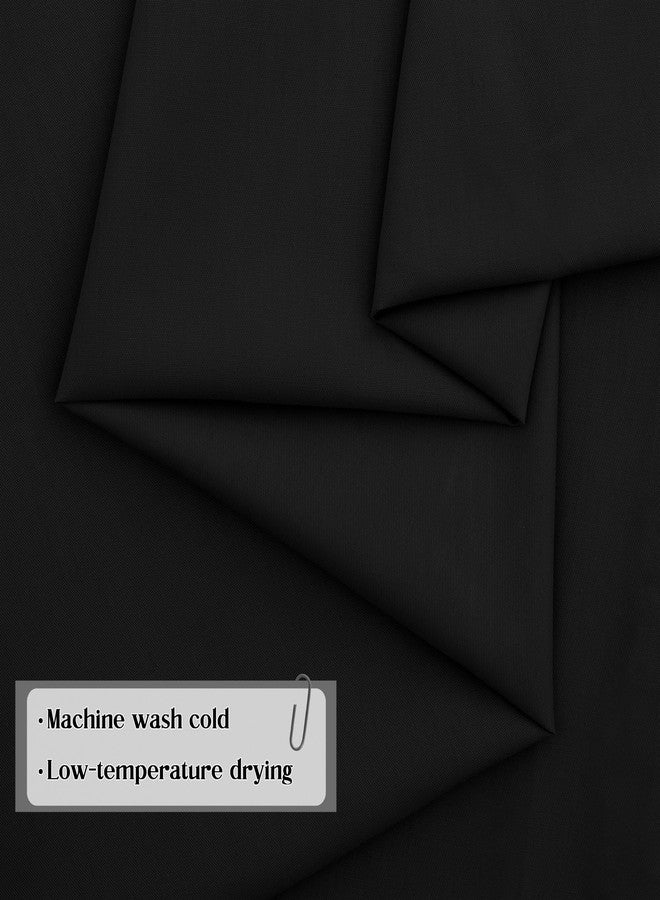 KKJIAF 1 Yard Black Cotton Fabric 61 Inch Wide, Soft & Breathable Cotton Broadcloth Fabric for Sewing Clothes, Apparel, Costume, Craft - Image 5