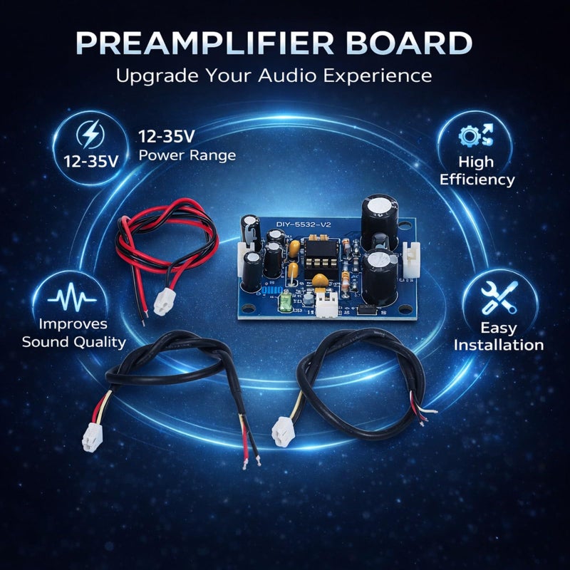 Preamplifier Board PCB Double Panels 5X Gain 12 35V Metal Film Resistors Compact Audio - Image 4
