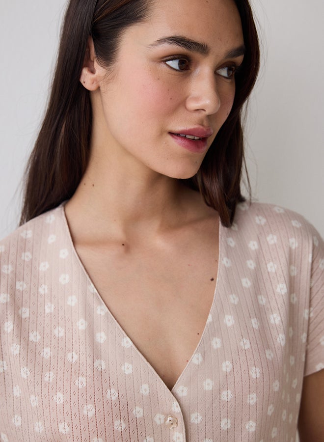 Penti Lucy Pointel Beige Capri Pajama Set - Image 3