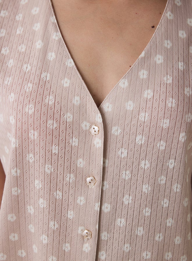 Penti Lucy Pointel Beige Capri Pajama Set - Image 4