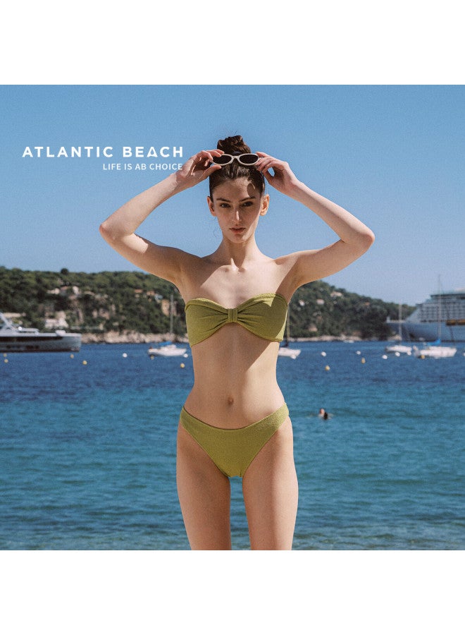 Atlanticbeach Atlantic Beach New Arrival Hot Beach Vacation High-end Feeling Women's Bubble Hot Spring Split Swimsuit Bikini - Image 3