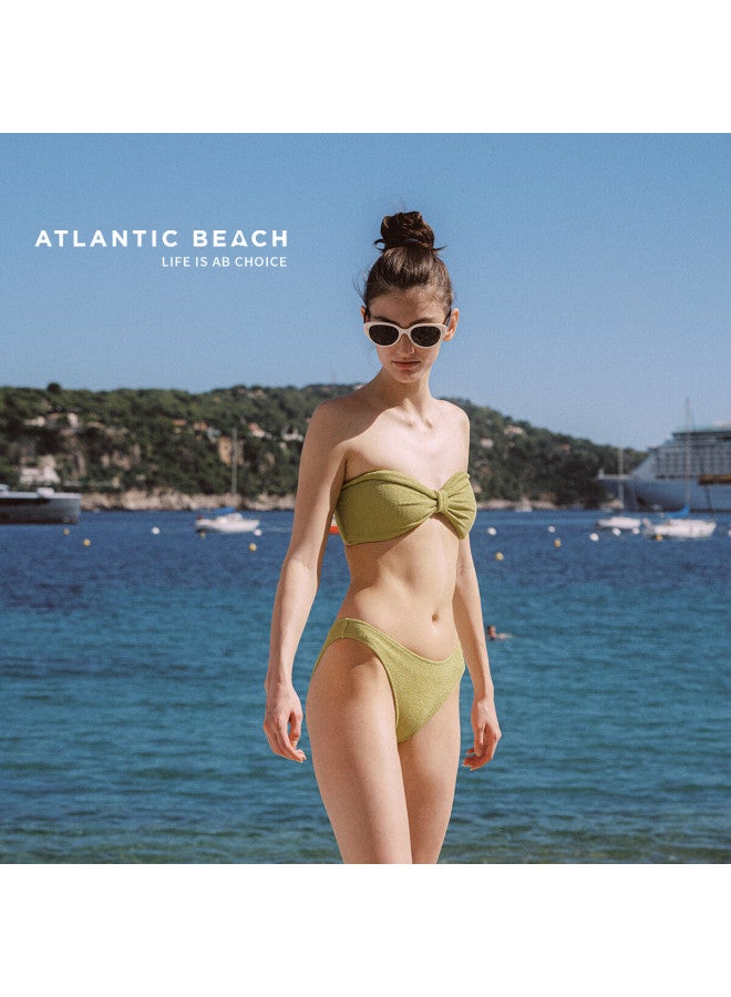 Atlanticbeach Atlantic Beach New Arrival Hot Beach Vacation High-end Feeling Women's Bubble Hot Spring Split Swimsuit Bikini - Image 2