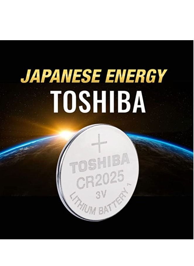 Toshiba CR2025 3V Lithium Battery Pack of 10