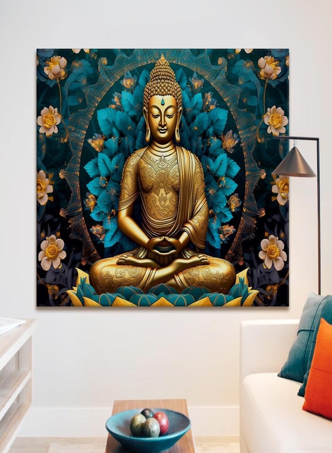 LADECOR Large Buddha Painting Wall Art for Living Room Meditating Buddha Canvas Art for Home and Office Decoration (18 Inch x 24 Inch, E) - Image 4